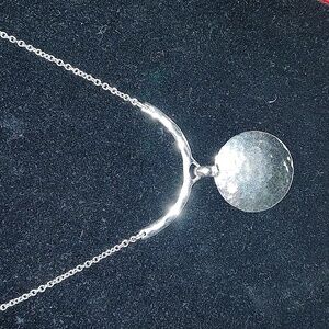 Lia Sophia Hammered Silver Pendant